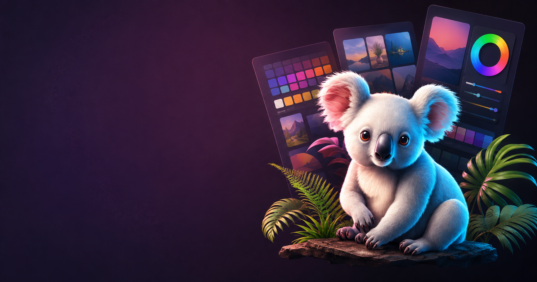 Creative koala using online design tools