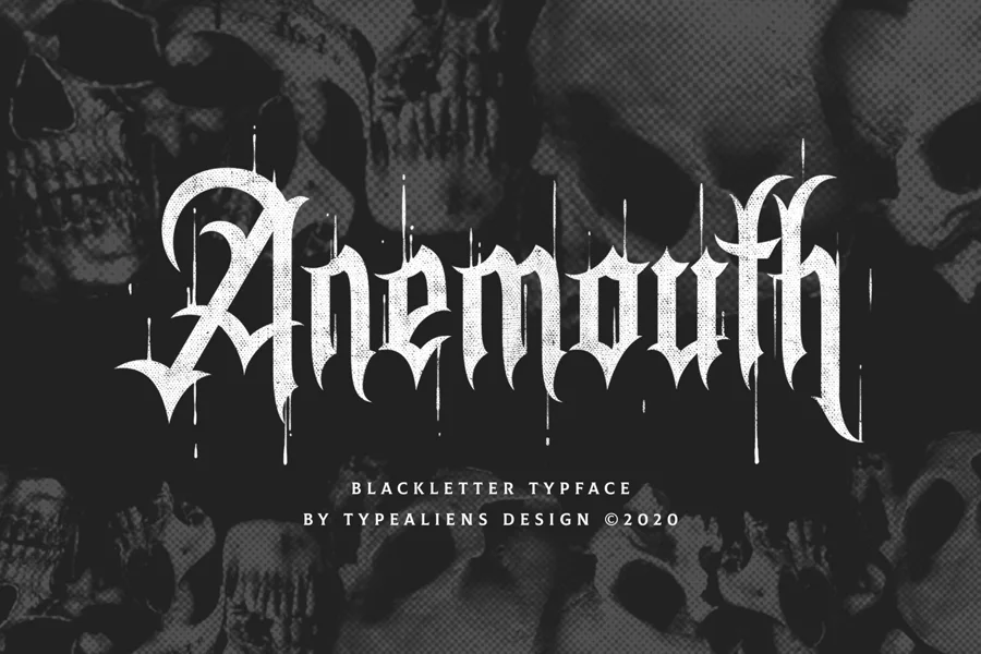 Anemouth gothic font preview