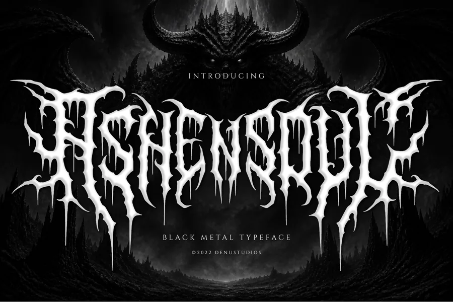 Ashensoul gothic font preview