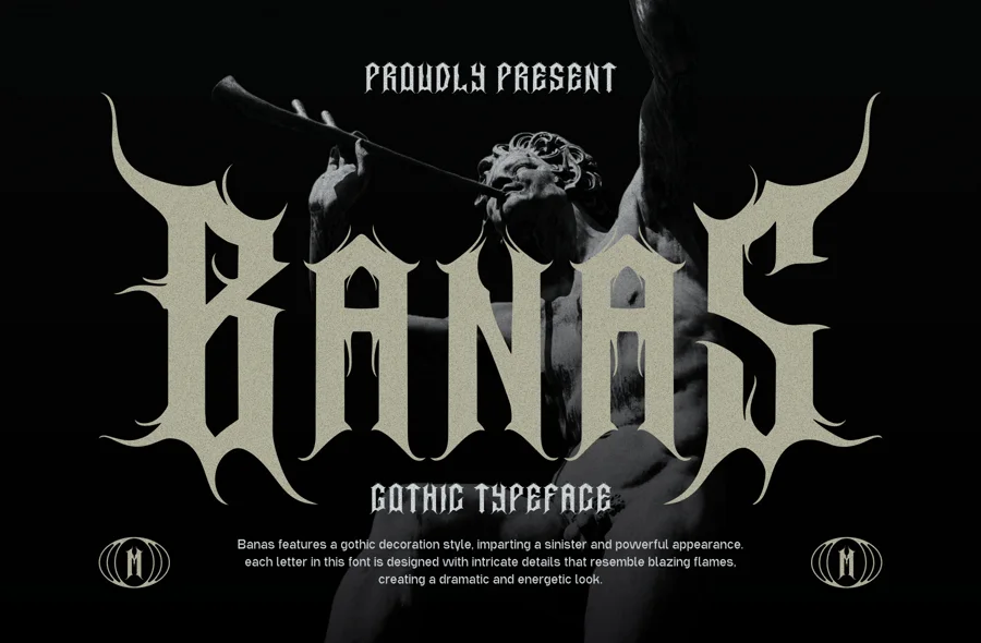 Banas gothic font preview
