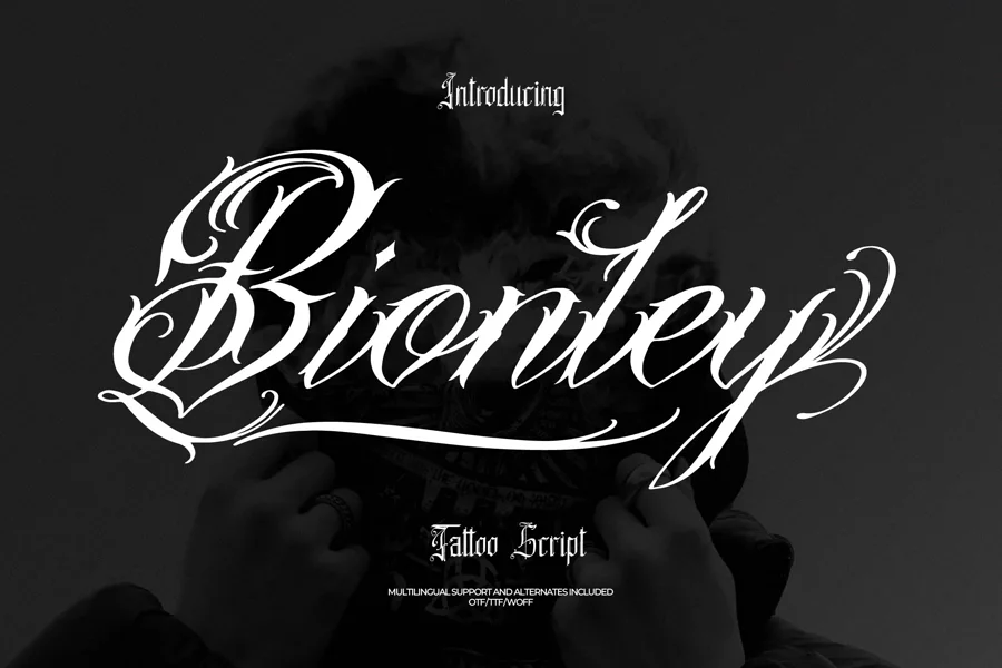 Bionley gothic font preview