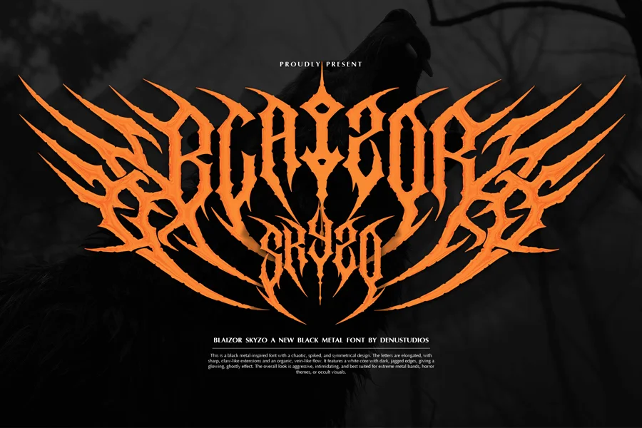 Blaizor Skyzo gothic font preview