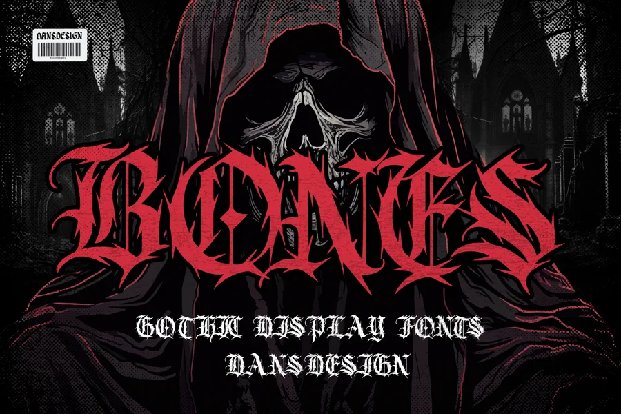 Bones gothic font preview