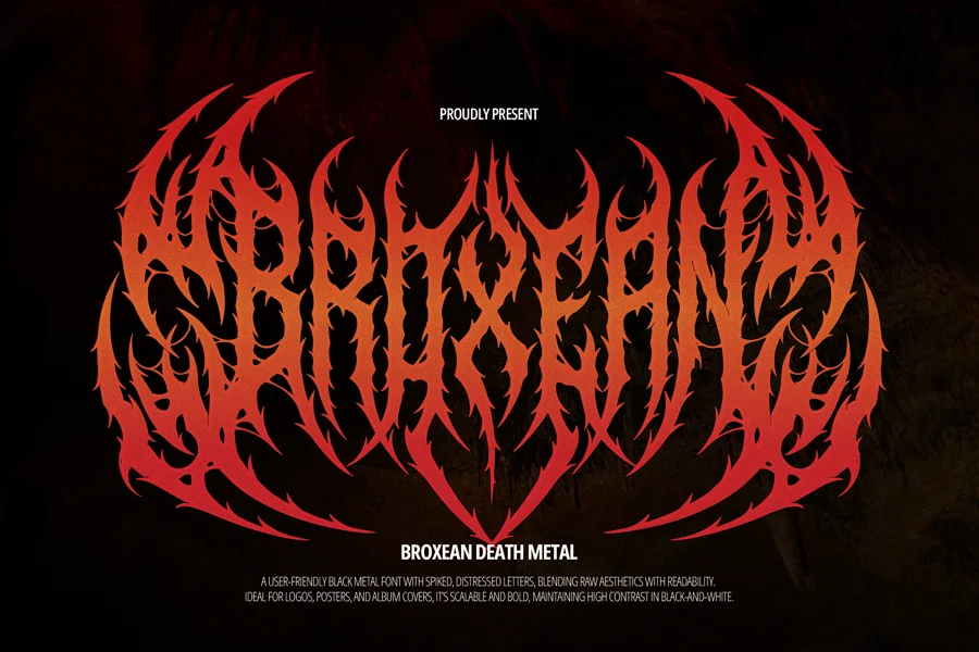Broxean gothic font preview