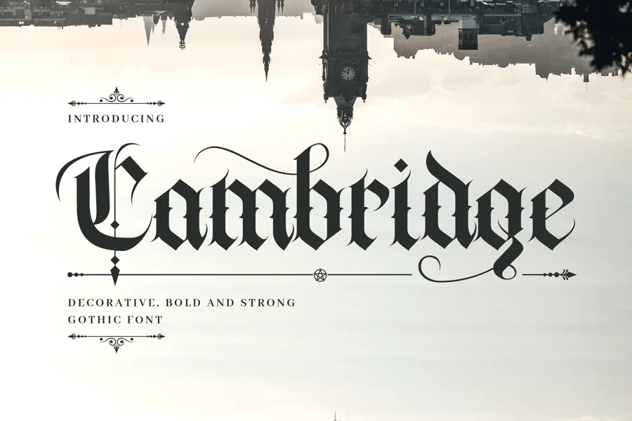 Cambridge gothic font preview