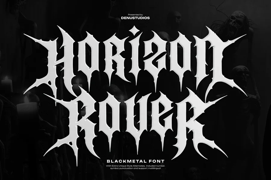 Horizon Rover gothic font preview