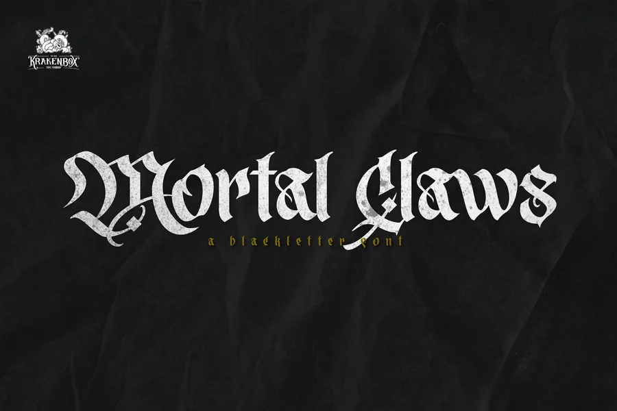 Mortal Claws gothic font preview