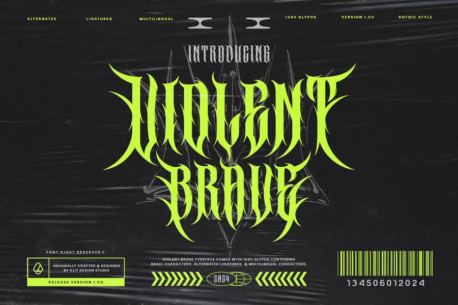 Violent Brave gothic font preview